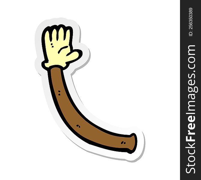 sticker of a cartoon arm with rubber glove