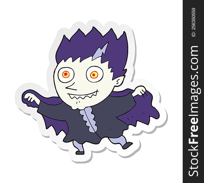 Sticker Of A Cartoon Vampire