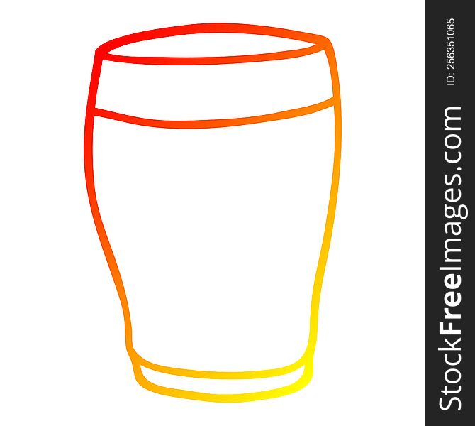 warm gradient line drawing cartoon glass of milk