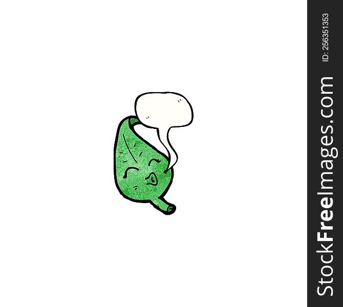 Cute Leaf With Speech Bubble Cartoon