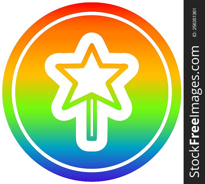 Magic Wand Circular In Rainbow Spectrum