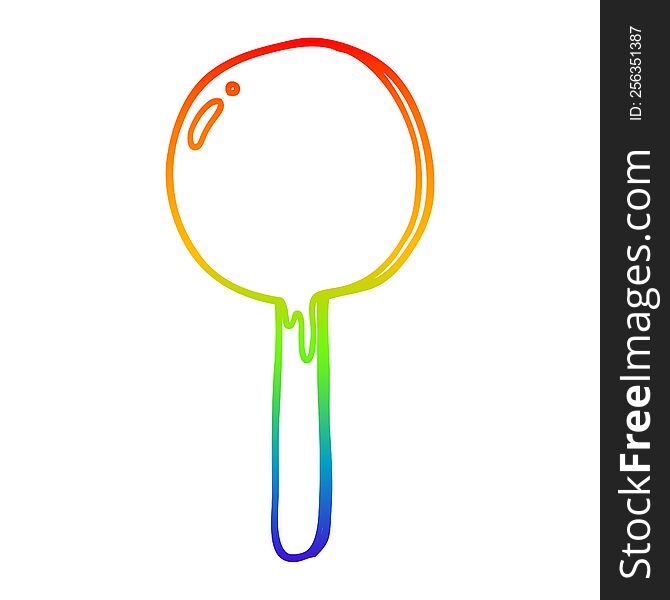 Rainbow Gradient Line Drawing Cartoon Lollipop