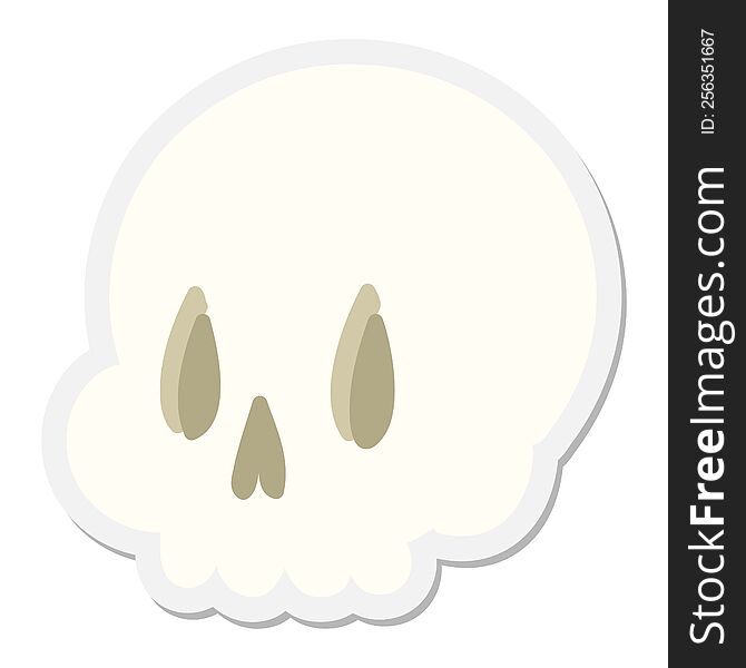 cartoon spooky skull sticker