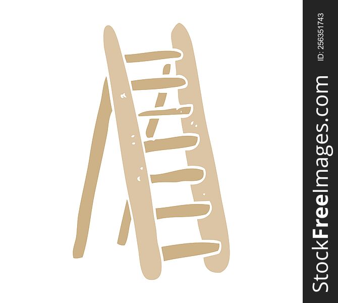 Flat Color Illustration Of A Cartoon Ladder