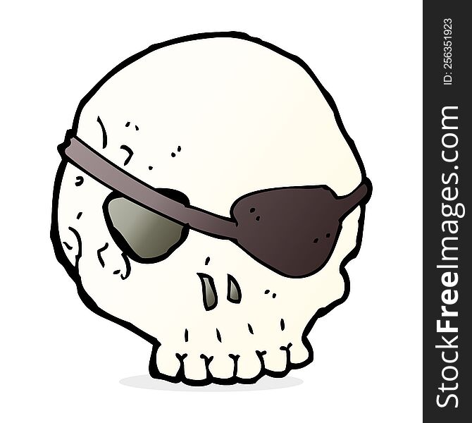 cartoon skull with eye patch