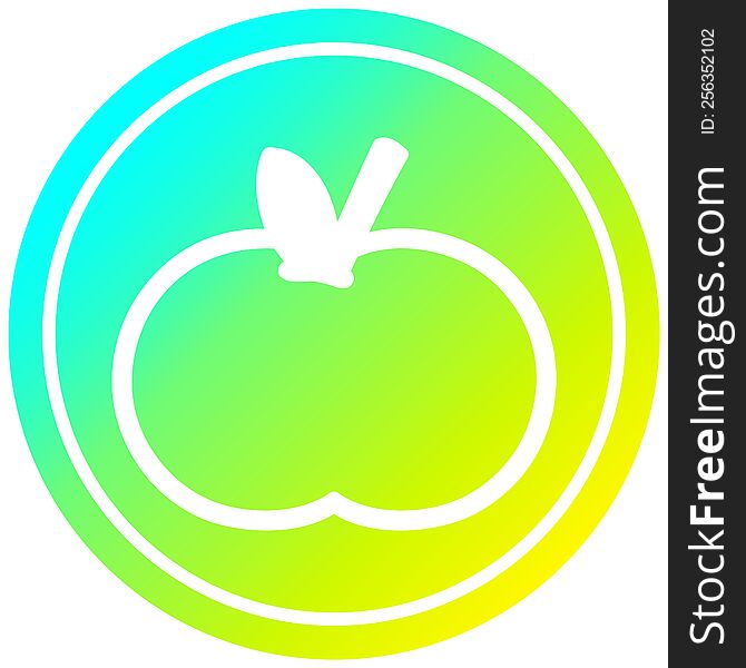 organic apple circular icon with cool gradient finish. organic apple circular icon with cool gradient finish