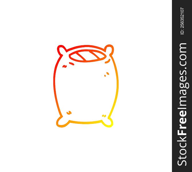 warm gradient line drawing of a cartoon bedtime pillow