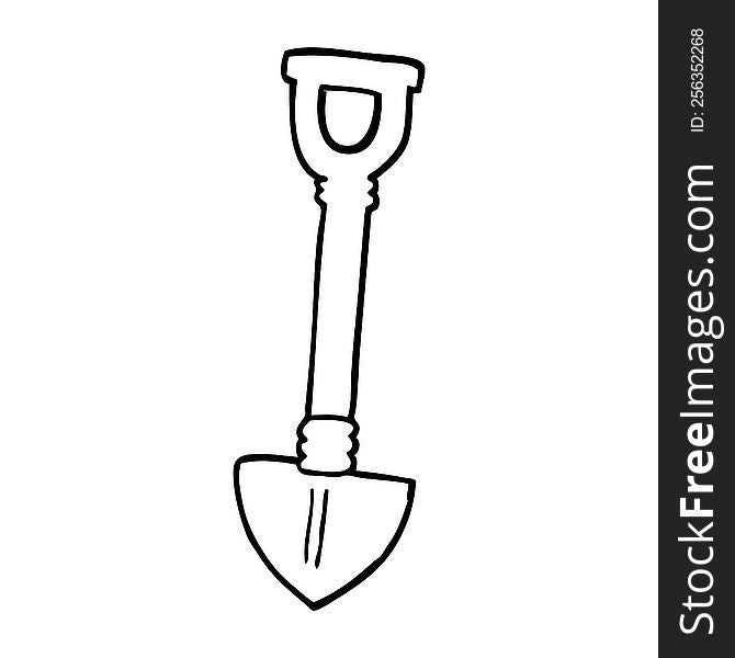 line drawing cartoon shovel