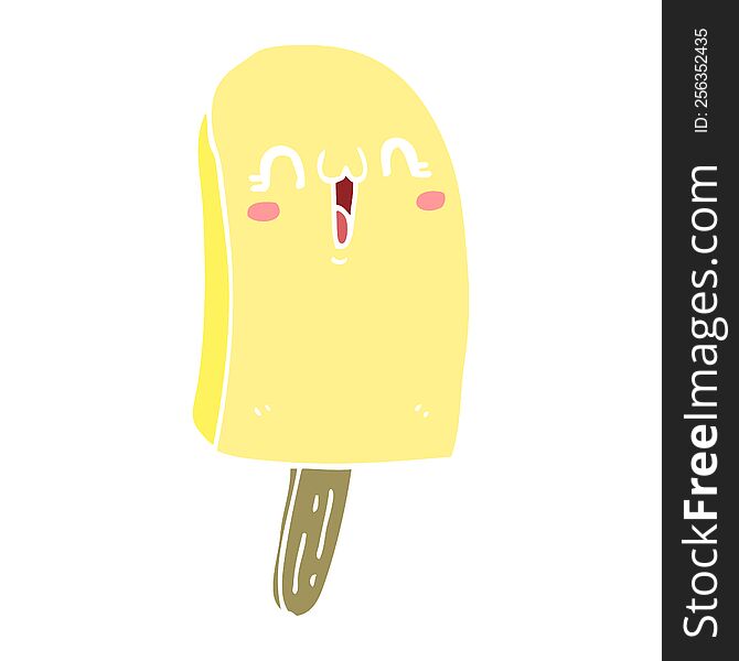 flat color style cartoon frozen ice lolly