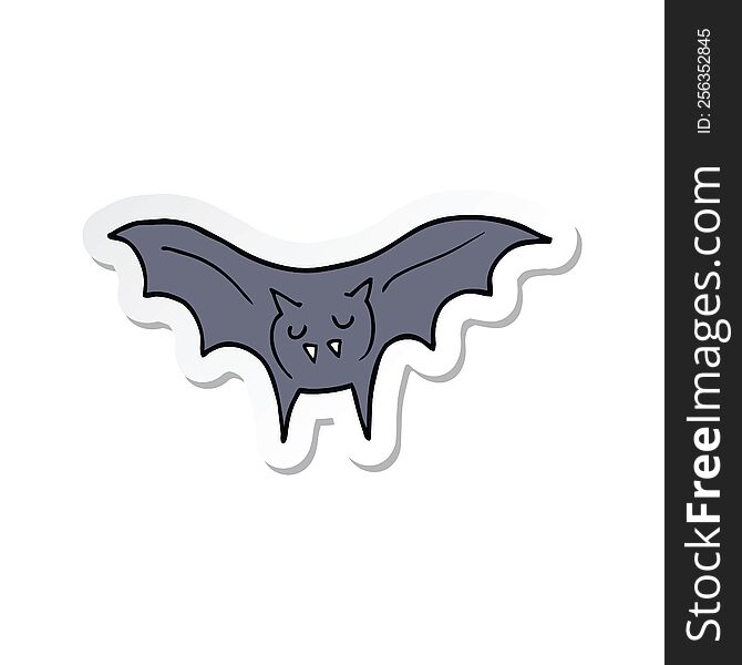 Sticker Of A Cartoon Vampire Bat
