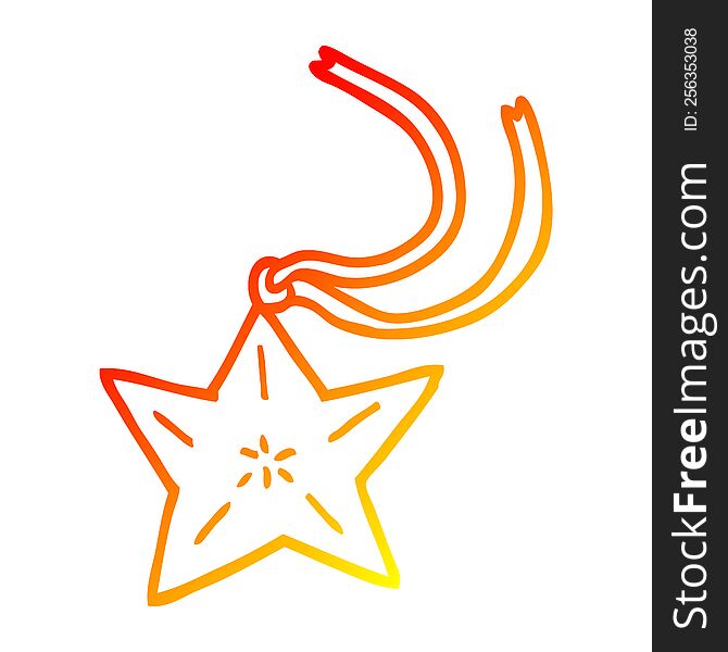warm gradient line drawing of a cartoon star necklace