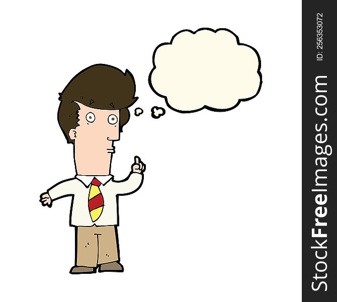 Cartoon Man With Question With Thought Bubble