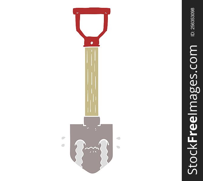 flat color style cartoon crying shovel