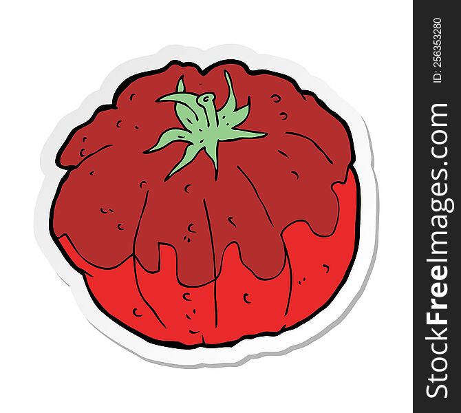 sticker of a cartoon tomato