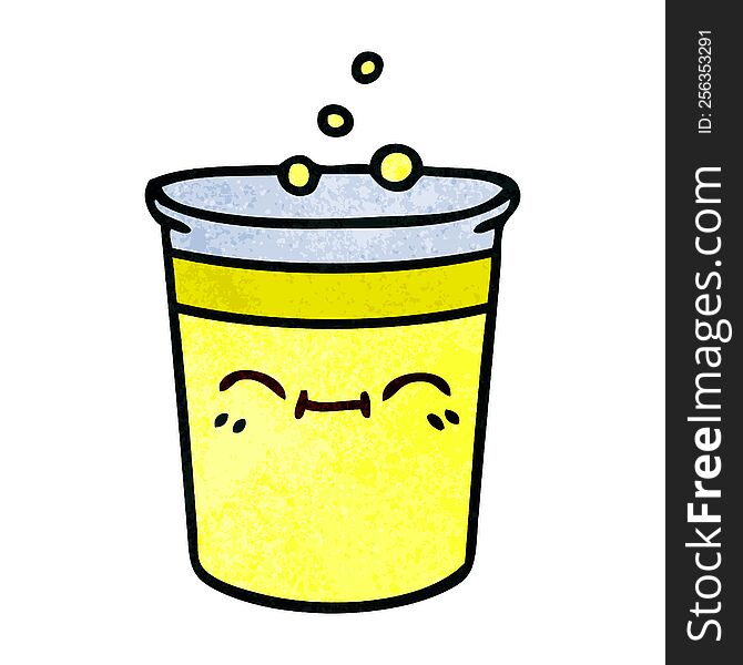 Quirky Hand Drawn Cartoon Cup Of Lemonade