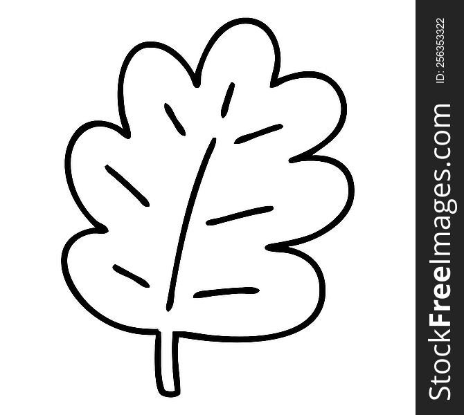 line doodle of a simple yet magnificent leaf. line doodle of a simple yet magnificent leaf