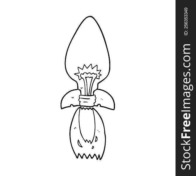 Black And White Cartoon Amazing Rocket Ship Of An Idea