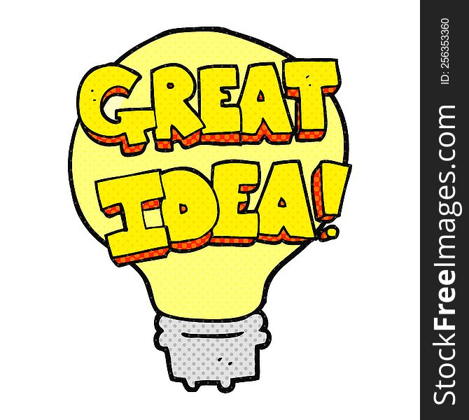 Cartoon Great Idea Light Bulb Symbol