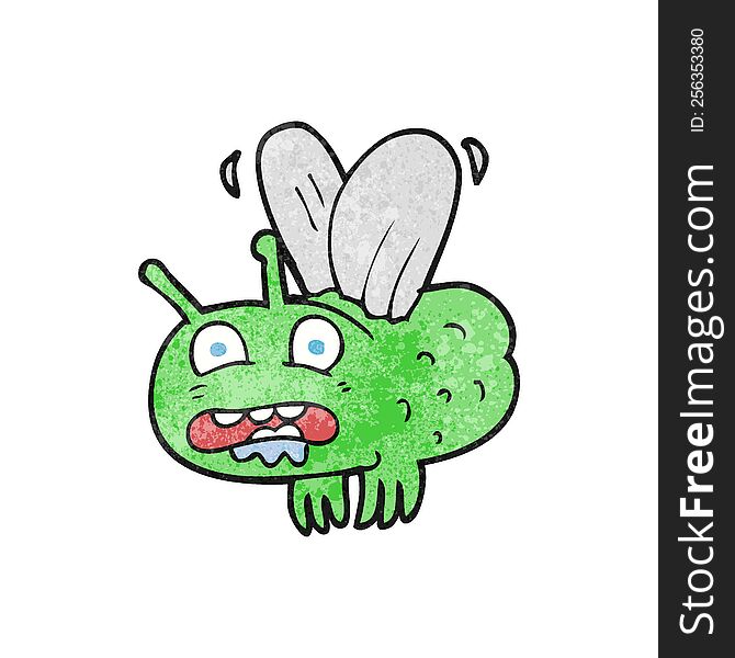 freehand textured cartoon fly