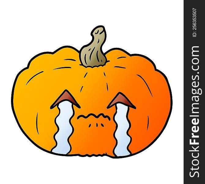 cartoon crying halloween pumpkin. cartoon crying halloween pumpkin
