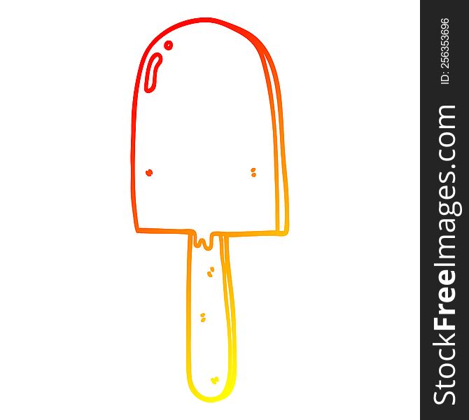 Warm Gradient Line Drawing Cartoon Lollipop