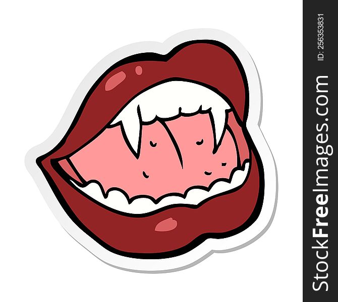 sticker of a cartoon vampire lips