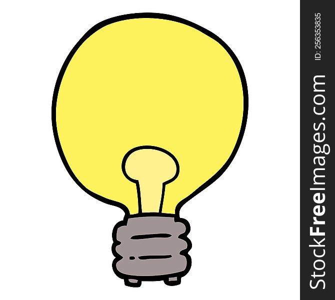 cartoon doodle light bulb