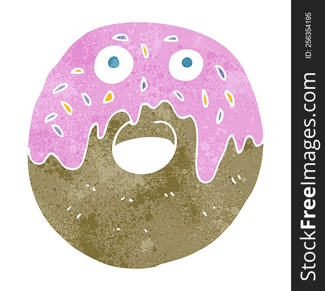 Retro Cartoon Doughnut
