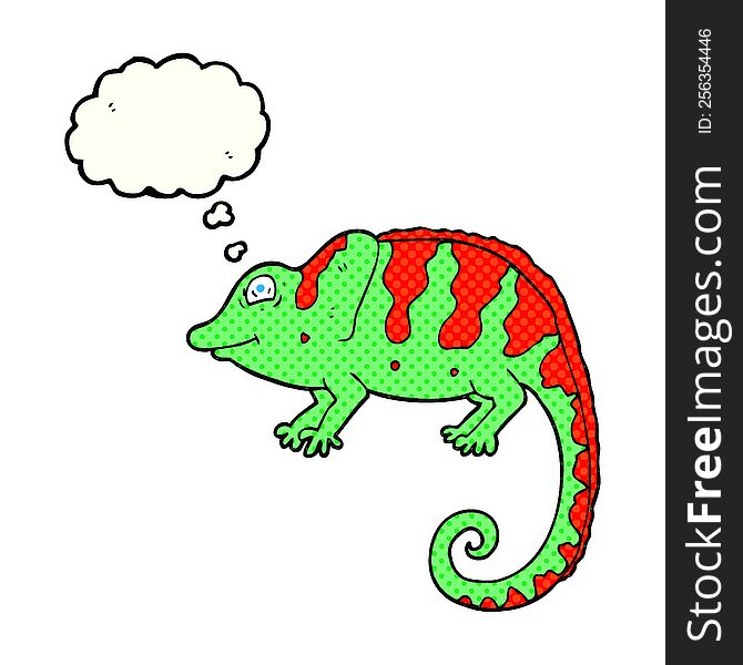 Thought Bubble Cartoon Chameleon
