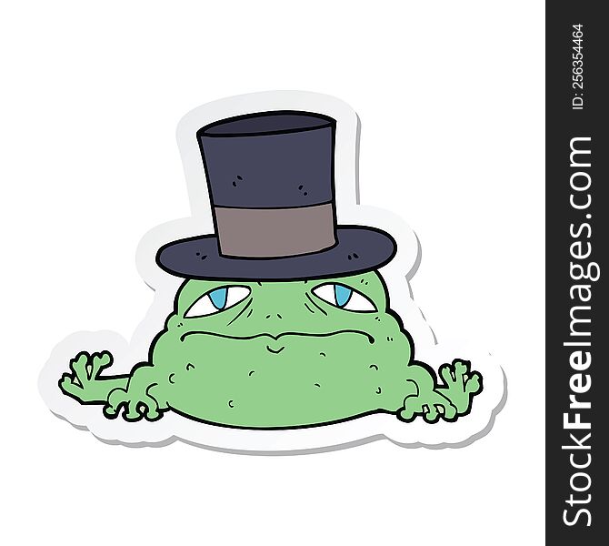 sticker of a cartoon rich toad