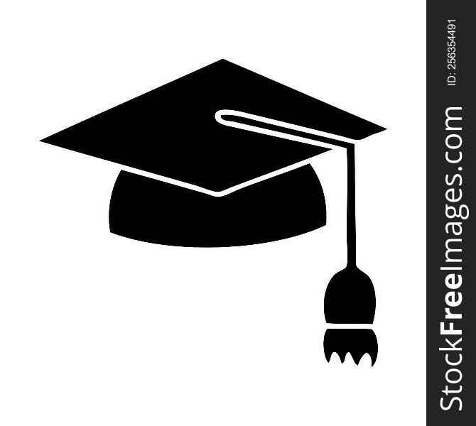 flat symbol of a graduation cap. flat symbol of a graduation cap
