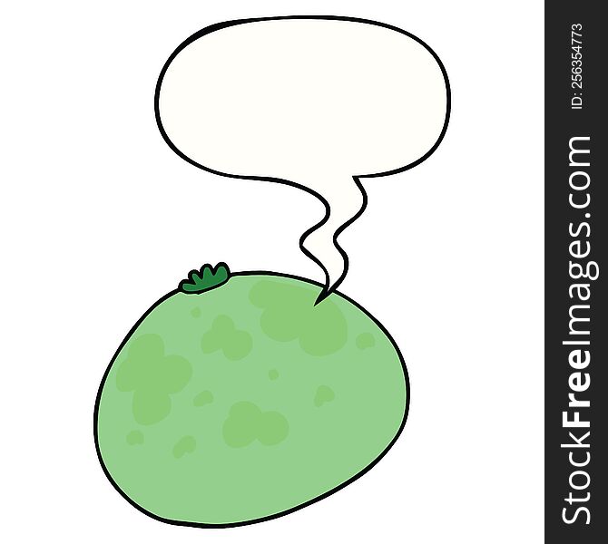 Cartoon Squash And Speech Bubble