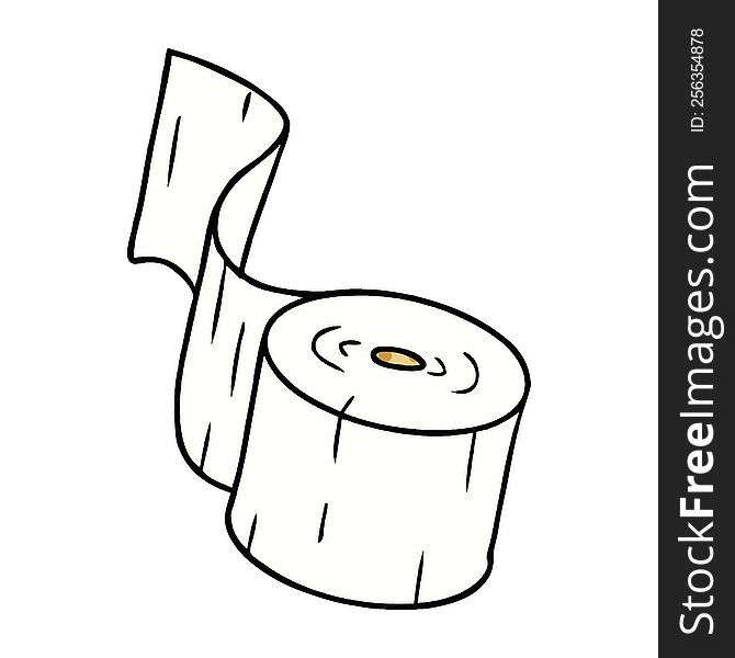 hand drawn cartoon doodle of a toilet roll