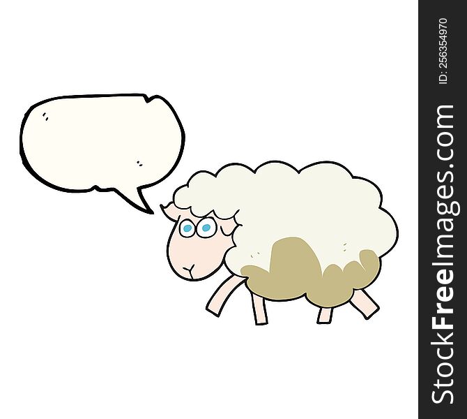 Speech Bubble Cartoon Muddy Sheep