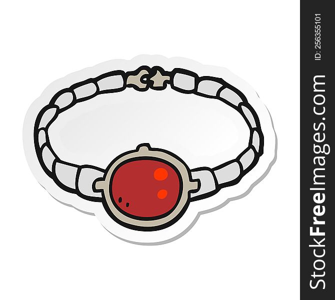 sticker of a cartoon ruby bracelet