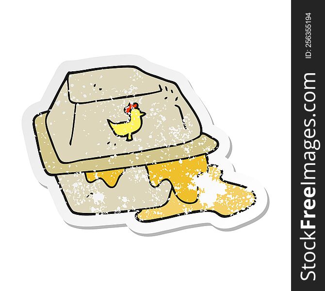 retro distressed sticker of a cartoon greasy takeout