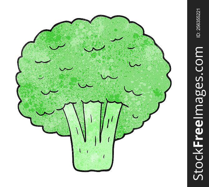 freehand textured cartoon broccoli