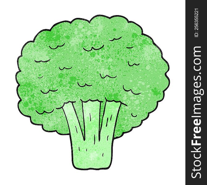 Textured Cartoon Broccoli