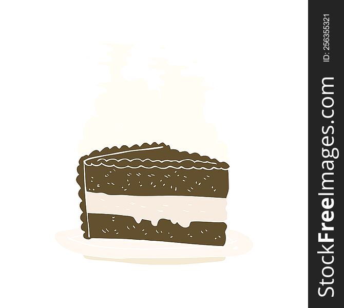 Flat Color Illustration Of A Cartoon Cake