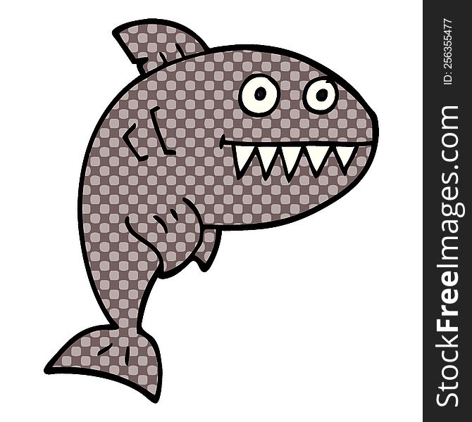 cartoon doodle deadly shark