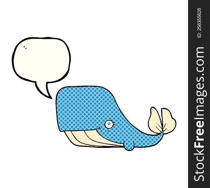 Comic Book Speech Bubble Cartoon Happy Whale