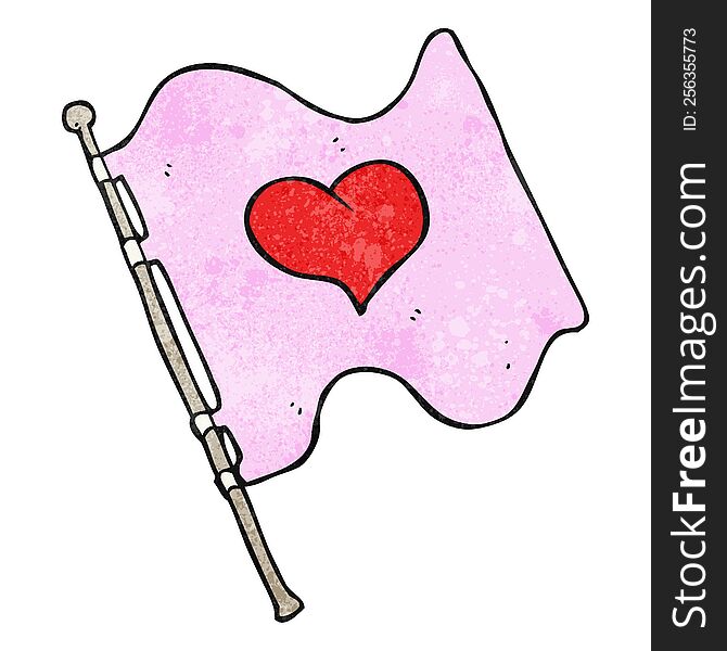 Texture Cartoon Love Heart Flag