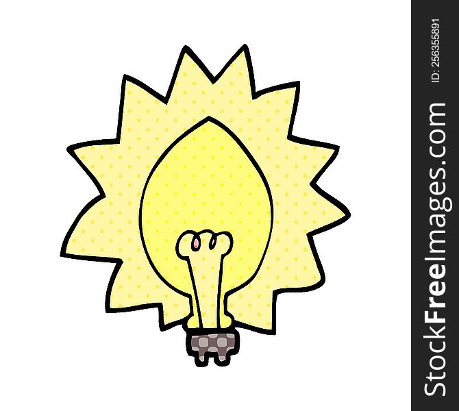 cartoon doodle light bulb