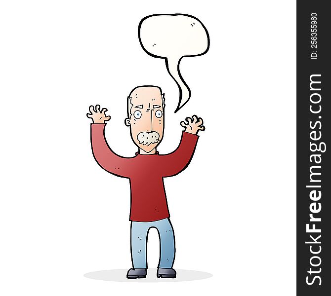 Cartoon Angry Dad With Speech Bubble