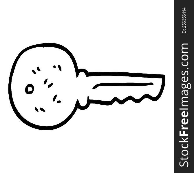 line drawing cartoon metal key