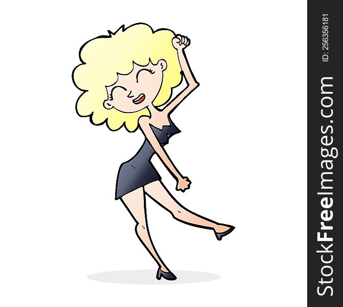 cartoon dancing woman