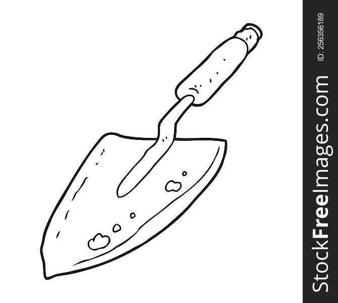 Black And White Cartoon Garden Trowel