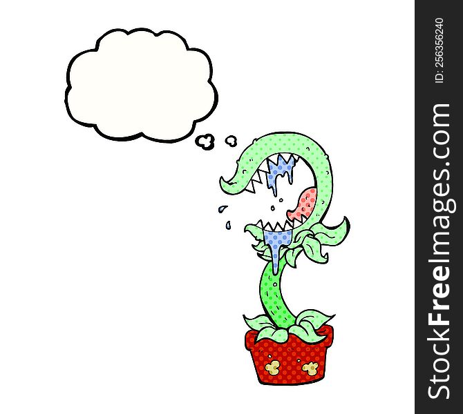 Thought Bubble Cartoon Carnivorous Plant