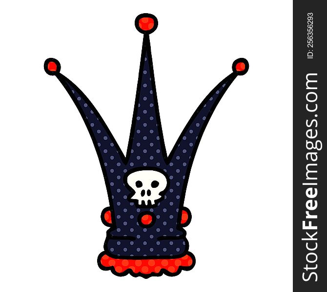 comic book style quirky cartoon death crown. comic book style quirky cartoon death crown
