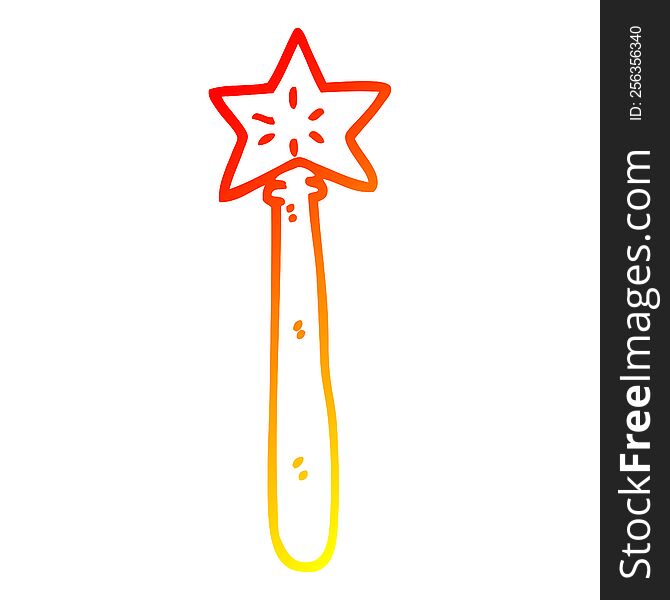 warm gradient line drawing of a cartoon magician wand
